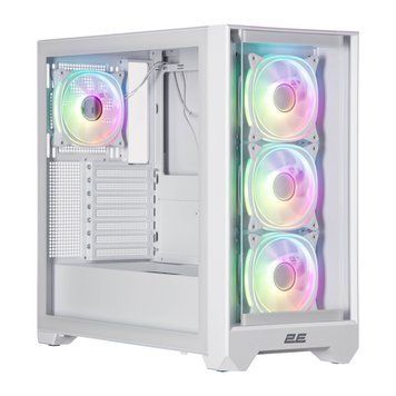 2E Gaming Корпус Dominator Pro G2302W, без БЖ 2xUSB3.0, 1xUSBType-C, 4x120мм ARGB, VGA 380мм, LCS ready, контролер з пультом, TG Side Panel, TG/Mesh Front panel, ATX, білий 2E-G2302W фото