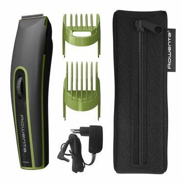 Rowenta Машинка для стрижки Nomad Sport Collection, акум., роторний мотор, насадок-2, кейс, сталь, чорно-зелений TN1409F0 фото
