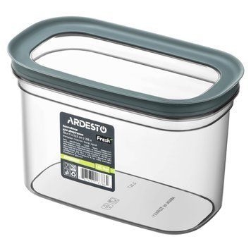 ARDESTO Контейнер для зберігання харчових продуктів ARDESTO Fresh 1.55л, пластик, прямокутна, сірий AR1309GG фото