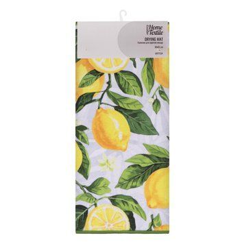 ARDESTO Килимок для сушіння посуду ARDESTO Sicilian lemons 38x51см, 100% поліестер, зелений