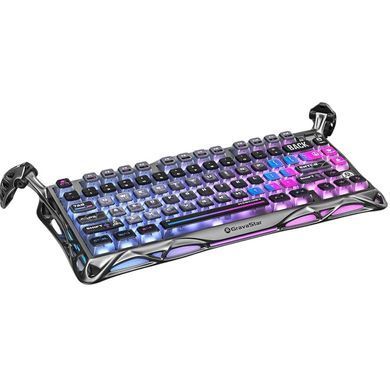 GravaStar Клавіатура механічна GravaStar K1 Pro 80keys, GravaStar x Kailh Speedy Mint, BT/WL/USB, cyberpunk GSK1PRO_CBLK фото