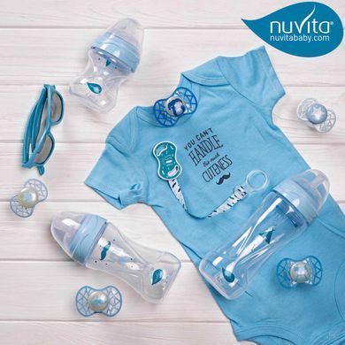 Nuvita Пустушка Air55 Cool 0міс+, симетрична, з ковпачком, зірка, блакитний NV7065BS фото