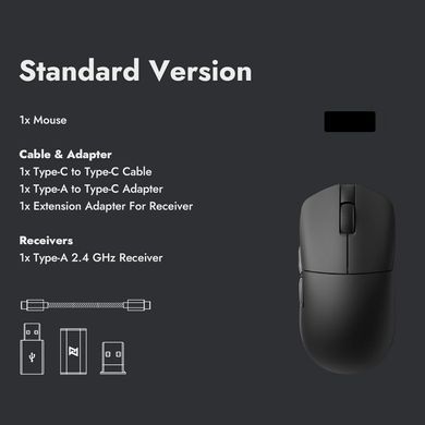 Lemokey Миша G1 USB-A/USB-C/WL/BT, 8K, чорний G1-A1 фото