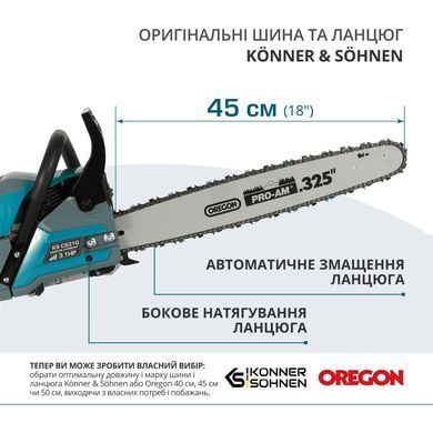 K&ouml;nner & S&ouml;hnen Пила бензиновая KS CS31G-18-1 45см 54.5см3 5.6кг KSCS31G-18-1 фото