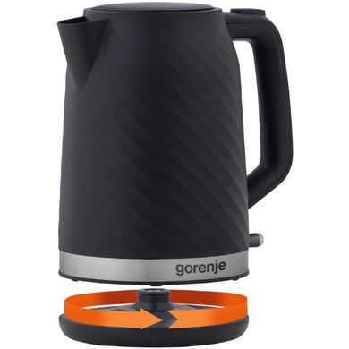 Gorenje Електрочайник 1.7л, Strix контроль, чорний матовий K17SPB фото