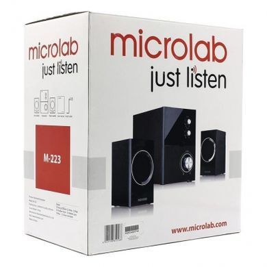 Microlab Акустична система M-223 2.1, 17W, mini-jack, чорний M-223 фото