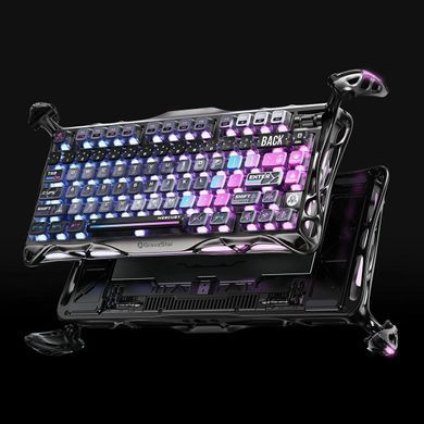 GravaStar Клавіатура механічна GravaStar K1 Pro 80keys, GravaStar x Kailh Speedy Mint, BT/WL/USB, cyberpunk GSK1PRO_CBLK фото