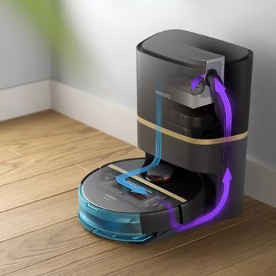 Philips Робот-пылесос Series 7000 , h=35см, влажная уборка, конт пыль -0.26л, вода -0.24л, автон. раб. до 180мин, НЕРА 11, черный XU7100/01 фото