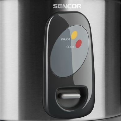 Рисоварка Sencor, 500Вт, чаша-1,5л, електр. керування , знімна кришка, нерж. сталь, сірий SRM1550SS фото