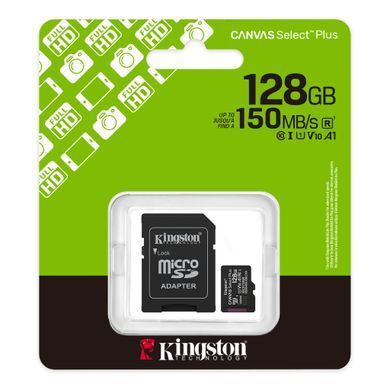 Kingston Карта памяти Kingston microSD 128GB C10 UHS-I A1 V10 R150MB/s + SD SDCS3/128GB фото