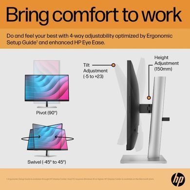HP Монітор LCD 23.8" HP E24 G5 HDMI, DP, USB, IPS 6N6E9AA фото