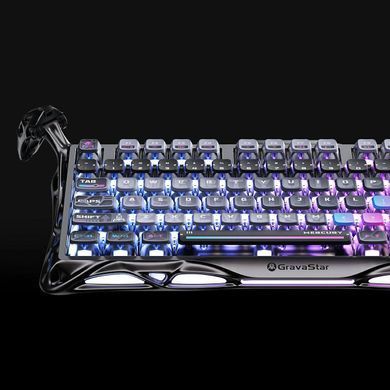 GravaStar Клавіатура механічна GravaStar K1 Pro 80keys, GravaStar x Kailh Speedy Mint, BT/WL/USB, cyberpunk GSK1PRO_CBLK фото