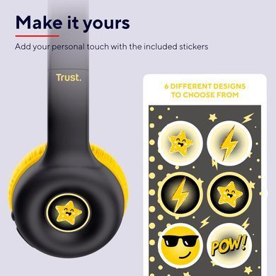 Trust Наушники On-ear Nouna Kids, Wireless, Mic, Черный 25405_TRUST фото