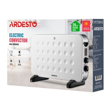 Конвектор електричний Ardesto CHH-2000MWC 2000 Вт, 20 м2, відкритий нагрів. елемент, IP20, мех. керування, білий із візерунком кільця CHH-2000MWC фото