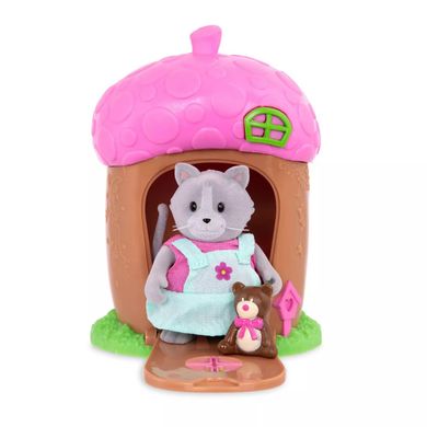 Игровой набор Li'l Woodzeez Домик c сюрпризом ( розовая крыша, 1 фигурка котика, 1 аксессуар) WZ6603Z фото