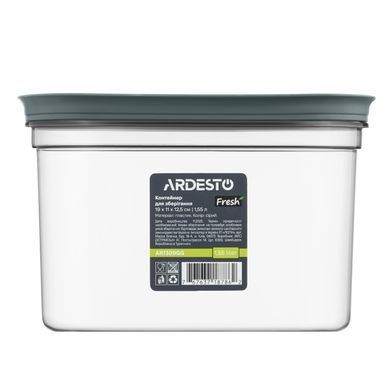 ARDESTO Контейнер для зберігання харчових продуктів ARDESTO Fresh 1.55л, пластик, прямокутна, сірий AR1309GG фото