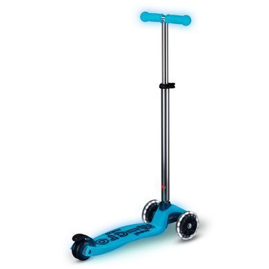 Самокат MICRO серії "Maxi Deluxe Glow LED" &ndash; СИНІЙ КРИШТАЛЬ (до 50 kg, 3-х колісний, світло) MMD366 фото