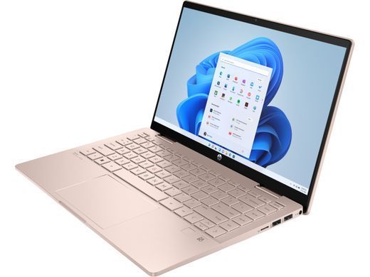 HP Ноутбук Pavilion x360 14-ek2003ua 14" FHD IPS Touch, Intel 5-120U, 16GB, F512GB, UMA, DOS, рожеве золото AQ8P1EA фото