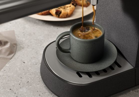 Electrolux Кофеварка рожоковая , 1л, молотый, ручной капуч, LED-дисплей, подогрев чашек, черный E6EC1-6BST фото