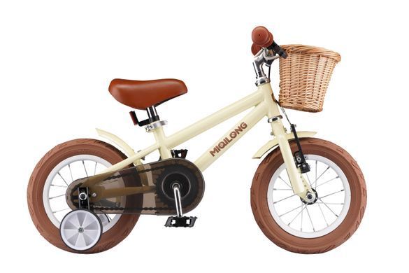 Miqilong Дитячий велосипед RM 12" бежевий ATW-RM12-BEIGE фото