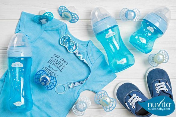 Nuvita Пустушка Air55 Cool 0міс+, симетрична, з ковпачком, зірка, блакитний NV7065BS фото
