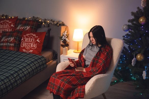 ARDESTO Плед Fleece 130x160см, 100% поліестер, клітинка, червоний