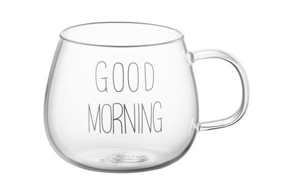 ARDESTO Набір чашок з ручками Good Morning , 350 мл, 2 од., боросилікатне скло AR2635GM фото