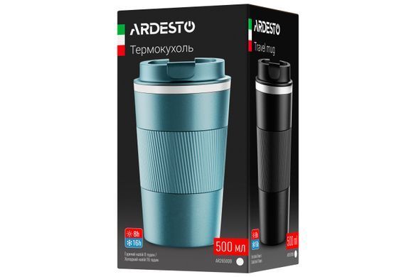 ARDESTO Термочашка Urban 500 мл, нержавеющая сталь, зеленый AR2650GT фото