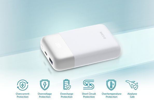 D-Link Акумулятор портативний літій-іонний Power Bank 10000мА*год 18Вт 1xUSB-A, 1xUSB-C, білий DPP-101 фото