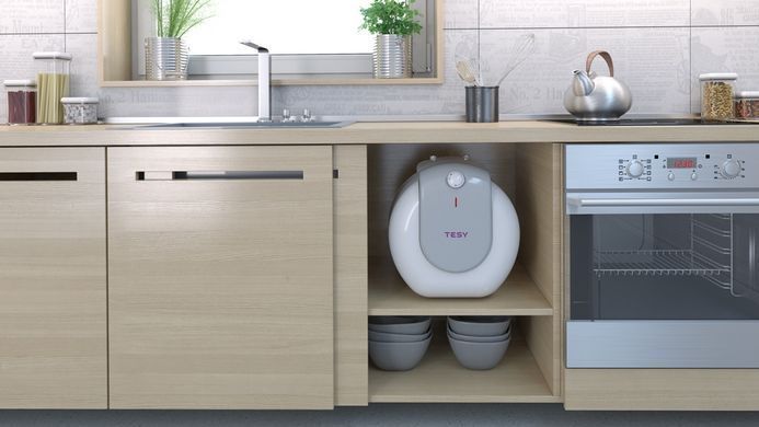 Tesy Водонагрівач електр. Bilight Compact 15U GCU 1520 L52 RC, 15л, 2кВт, монтаж під мийкою, мех. кер-ння, B, білий