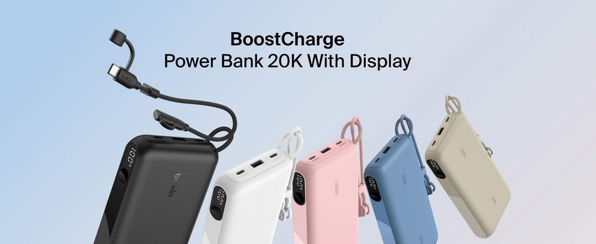 Belkin Аккумулятор портативный литий-ионный Power Bank Belkin 20000мА&middot;ч, 20Вт, с дисплеем, синий BPB028HQBL фото