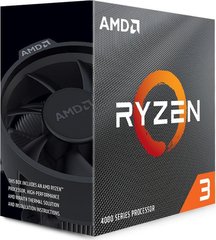 AMD Центральний процесор Ryzen 3 4100 4C/8T 3.8/4.0GHz Boost 4Mb AM4 65W Wraith Stealth cooler Box 100-100000510BOX фото