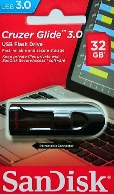 SanDisk Накопитель 32GB USB 3.0 Type-A Cruzer Glide Чёрный SDCZ600-032G-G35 фото