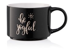 Чашка Ardesto Be joyful, 330 мл, чорна, кераміка AR3472BK фото
