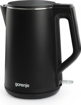 Gorenje Електрочайник, 1,5л, 2,200 Вт, корпус- нержав., Strix, матовий, чорний K15DWBK фото