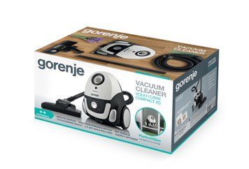 Gorenje Пилосос мішковий, 750Вт, 2л, HEPA, індикатор, універс.щітка VCEA11CXWII фото