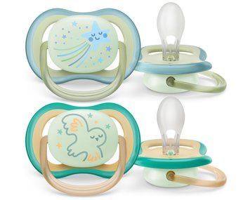 AVENT Пустушка Avent Ultra Air Нічна, 0-6 міс., 2шт, дизайн нейтральний SCF376/18 фото