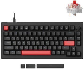 Lemokey Клавіатура механічна X4 84Key, Keychron Red, USB-A, QMK/VIA, Hot-Swap, EN/UKR, Red led, чорний X4-A1-UA фото