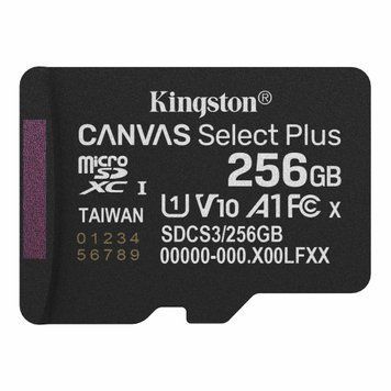 Kingston Карта памяти Kingston microSD 256GB C10 UHS-I A1 V10 R150MB/s SDCS3/256GBSP фото