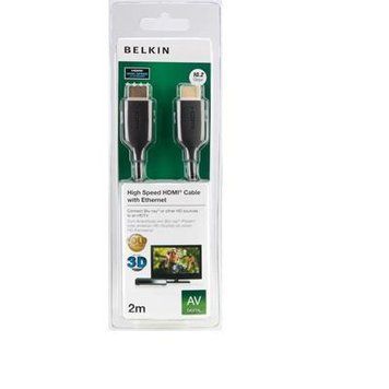 Belkin HDMI (AM/AM) High Speed w/Ethernet GOLD[Кабель HDMI (M/M) Belkin 2м, High Speed Ethernet, чорний] F3Y021bt2M фото
