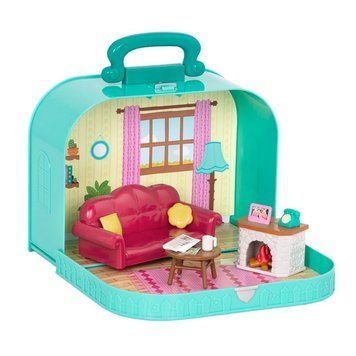 Игровой набор Li'l Woodzeez Кейс голубой (Гостиная) с аксессуарами WZ6599Z фото