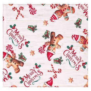ARDESTO Ранер Christmas Gingerbread 33х137см, 100% поліестер, червоний