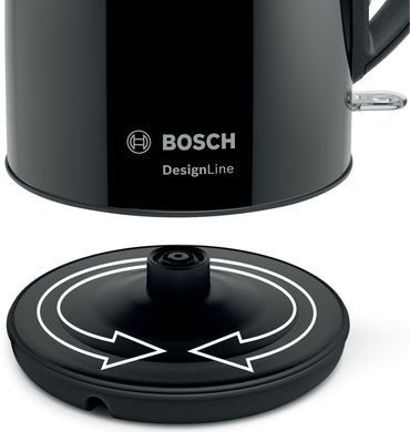 Bosch Електрочайник, 1.7л, метал, чорний TWK3P423 фото