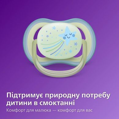 AVENT Philips Avent SCF376/18 Ultra Air Nighttime Pacifier, 0-6 months, 2pcs, neutral design SCF376/18 фото