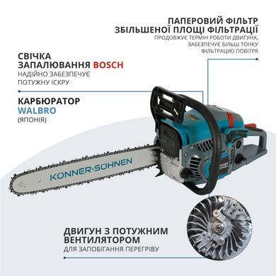 K&ouml;nner & S&ouml;hnen Пила бензиновая KS CS31G-18 45см 54.5см3 5.6кг KSCS31G-18 фото