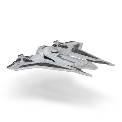 Star Wars Игровая коллекционная фигурка Medium Vehicle Транспорт и фигурка Kom'rk-Class Mandalorian Starfighter 12.5см SWJ0019 фото