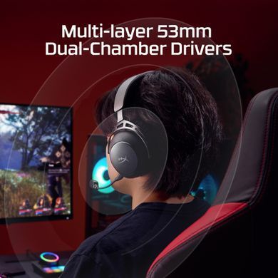 HyperX Гарнітура ігрова Cloud Alpha 2 WL/BT/mini-jack/USB-A/USB-C, 0.5м/1.5м, чорний AJ5C7AA фото