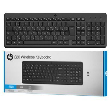 HP Клавіатура мембранна 220, 104key, WL, EN/UK, чорний 805T2AA фото