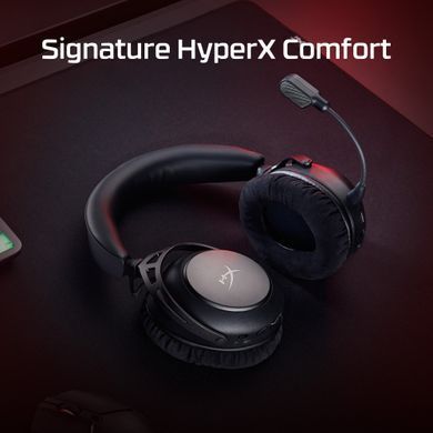 HyperX Гарнітура ігрова Cloud Alpha 2 WL/BT/mini-jack/USB-A/USB-C, 0.5м/1.5м, чорний AJ5C7AA фото