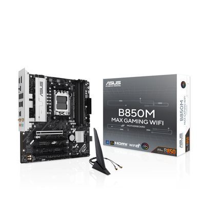 ASUS Материнcька плата B850M MAX GAMING WIFI sAM5 B850 4xDDR5 M.2 HDMI DP WiFi BT mATX 90MB1LL0-M0EAY0 фото